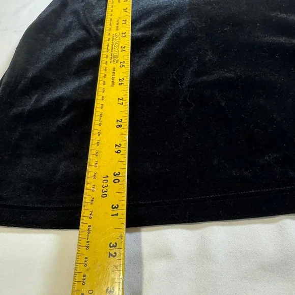 Minerva Size S Black Velvet Slip Mini Dress Sleek 90s Y2K Bodycon Goth - Picture 7 of 7